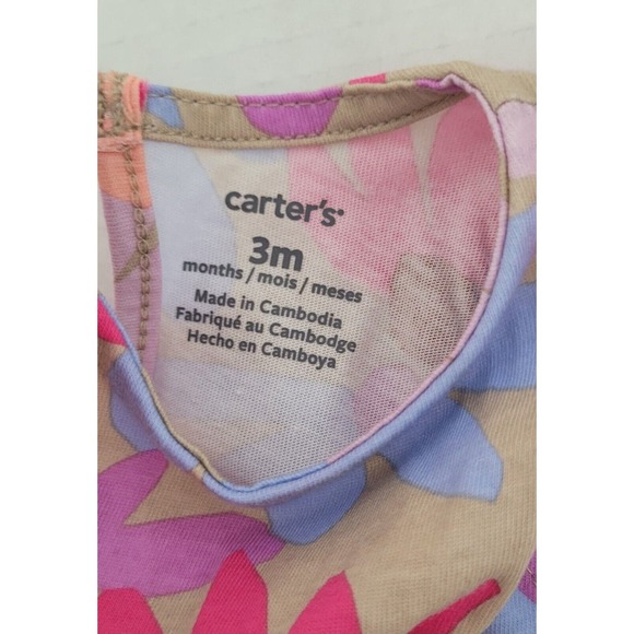 Baby girl Carter's dress w/panty bright floral print sleeveless‎ Sz 3mo - Picture 3 of 5